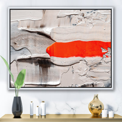 " Red Wave On Broken White Background " Painting Print
