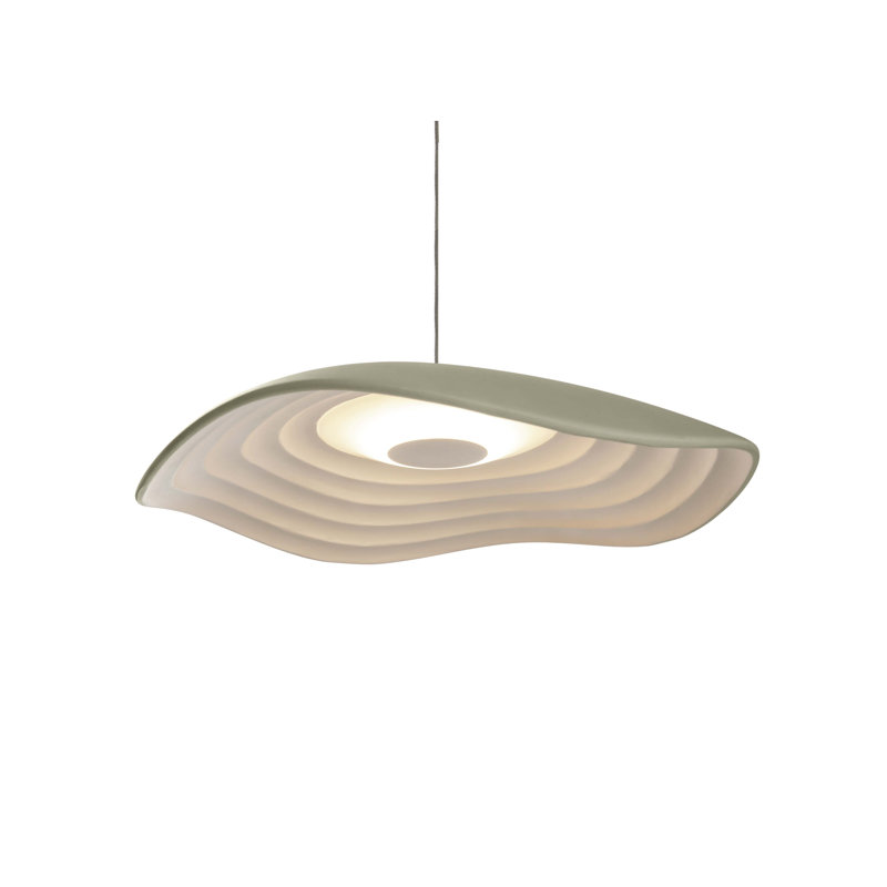 1 - Light LED Unique/Statement Pendant, White, Olive Gray