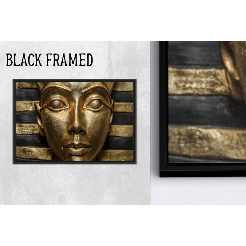 Elegant Egyptian Canvas Print - Pharaoh Wall Decor Art,1P BlackFramedCanvas, H: 19.8 x W:27.6 inches