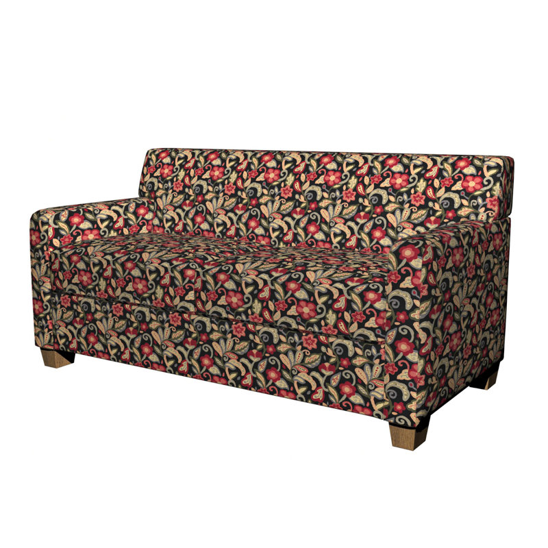 Tissu fleuri, Noir / Rouge