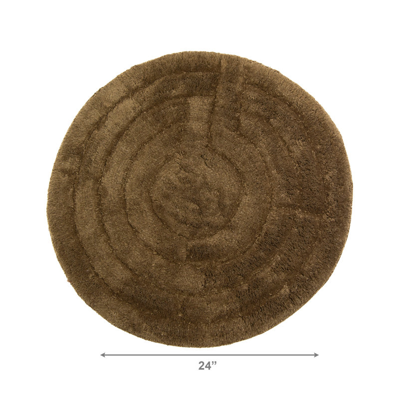 Lux Round Bath Mat Brown 24" Dia