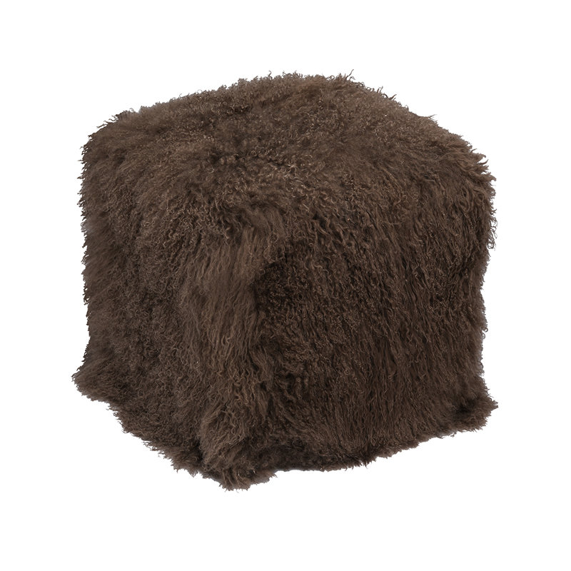 Tibetan Square Pouf, Pewter 