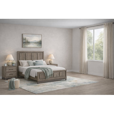 Ensemble de chambre à coucher moderne à panneau tapissier brun