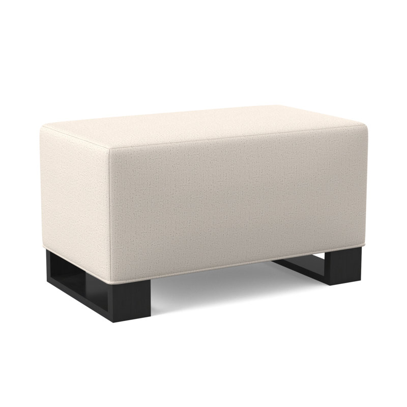 Buttress Upholstered Ottoman, Espresso, Sunny Linen
