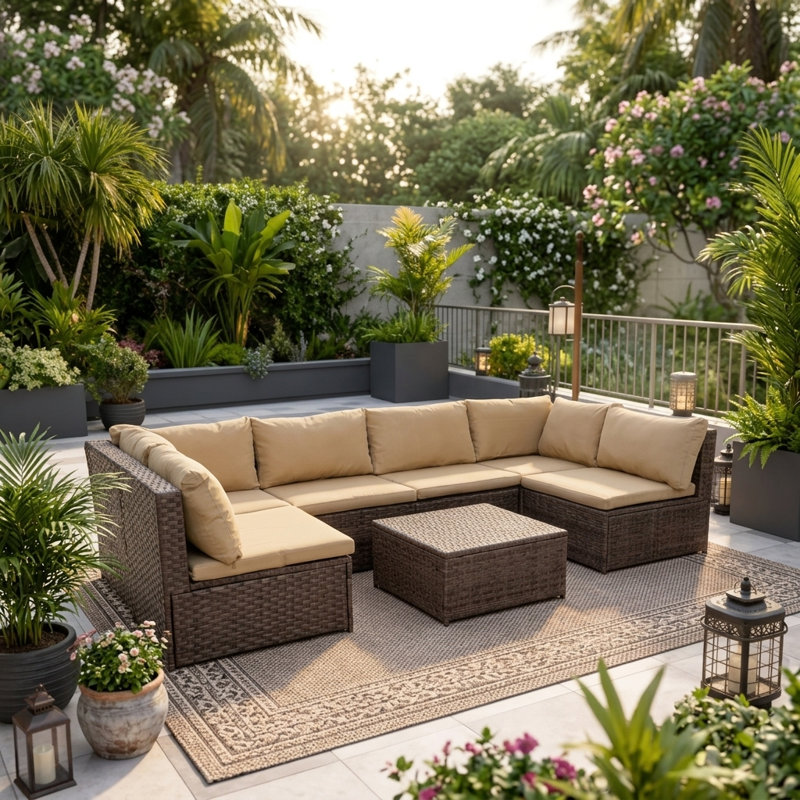 6 - Person Patio Dining Set with Oval Table