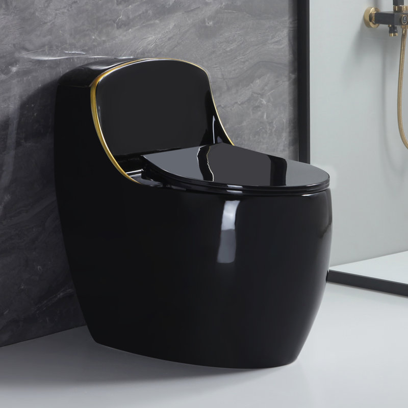 Toilette une pièce à hauteur de chaise avec toilette allongée à fixation simple au sol 1,6 GPF avec siège à fermeture douce