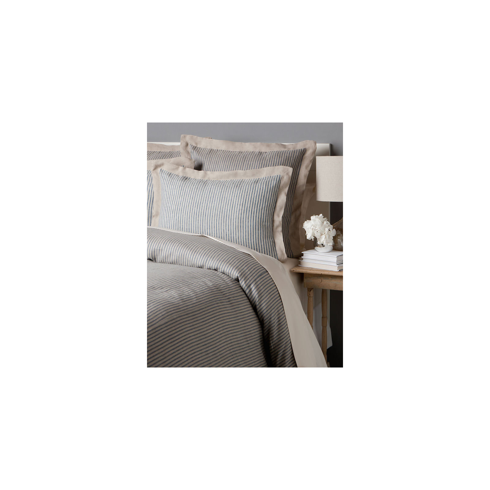 Ernadette Linen Bedding, Standard, Steel Blue