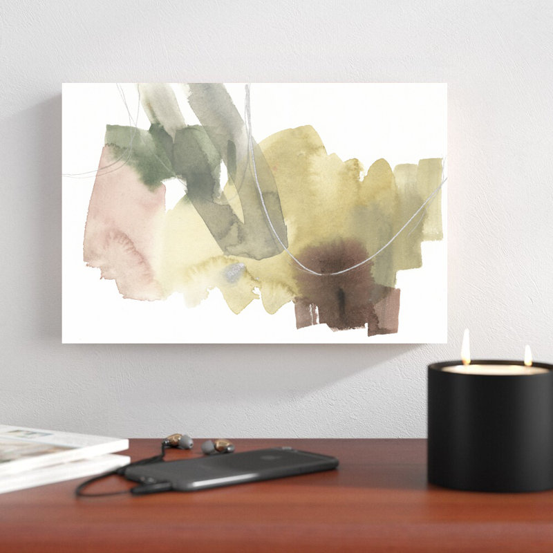 «Warm Occurences I» par Jennifer Goldberger - peinture sur toile tendue, H 8 po x l 12 po