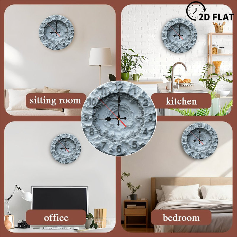 Horloge murale blanche texturée