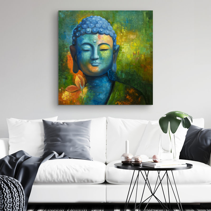 Blissful buddha - 32"x32" art on canvas