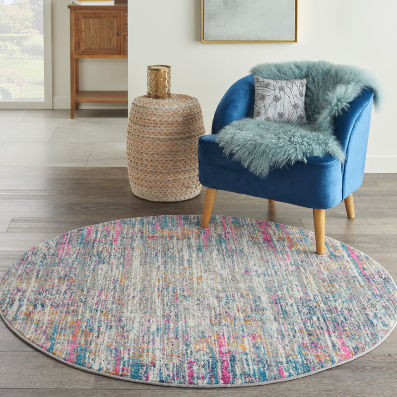 Harrower Abstract Indoor Rug, Round 5'3"