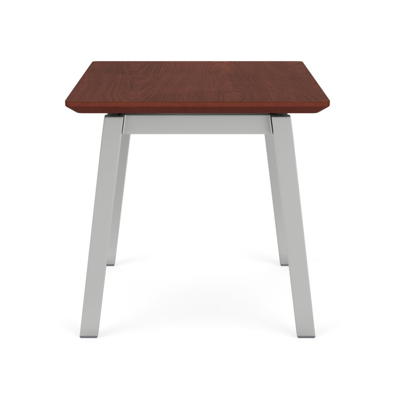 Table de bout en métal Newport, Argent, HPL cerise Canyon