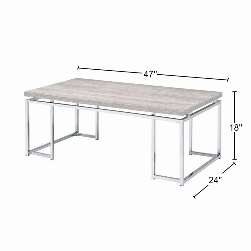 Table basse rectangulaire avec base en métal