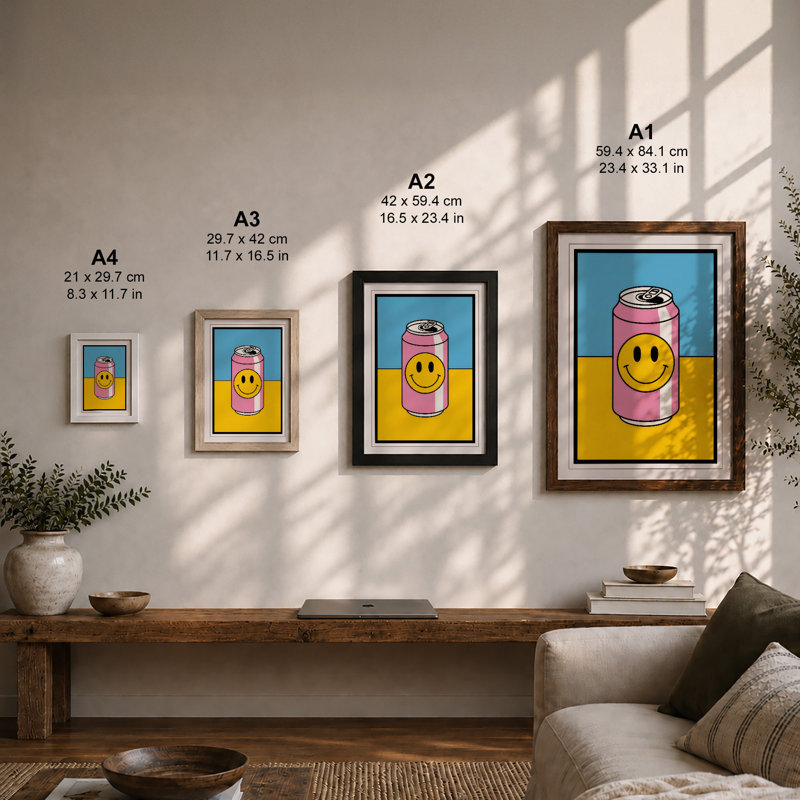 Smiling Can Pop Art - Print, Unframed, A4 - 29.7 x 21.0 cm