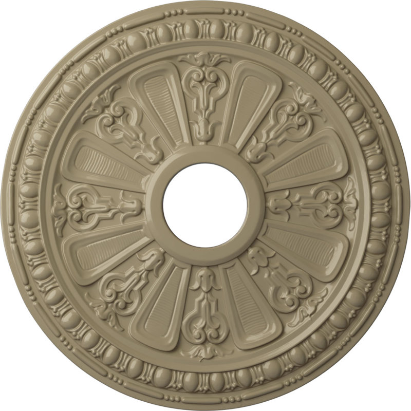 Endurathane Carlsbad Ceiling Medallion, 19 1/2"OD x 1 3/4"P, Hand-Painted Clear Yellow Finish, Gobi Desert