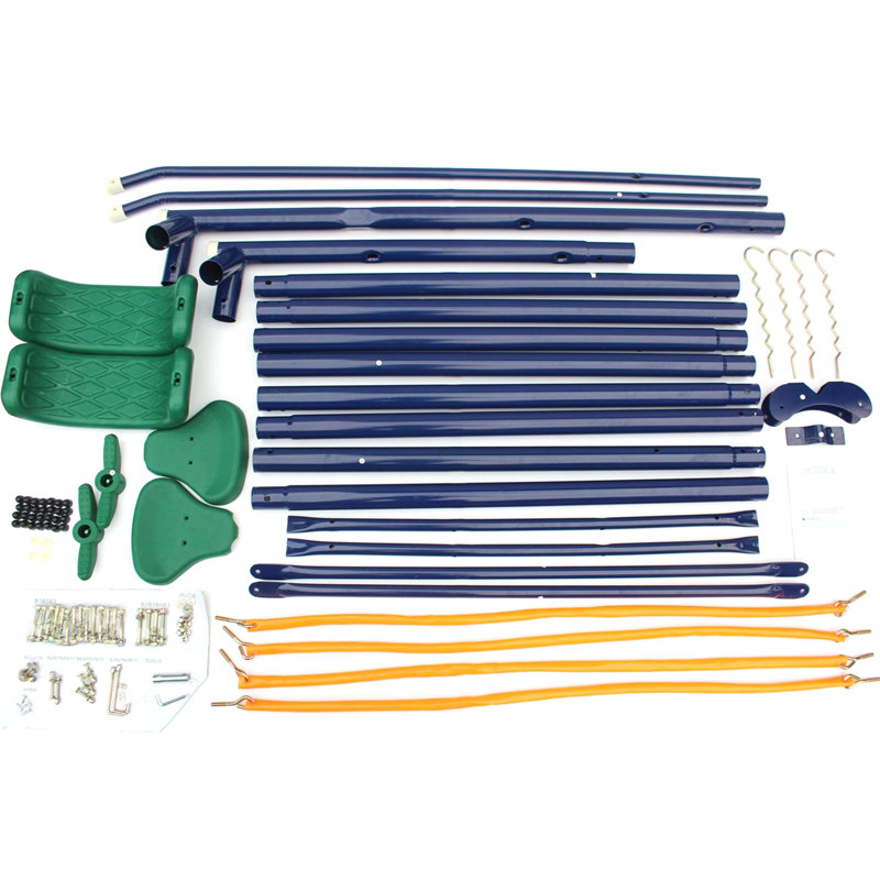 Balançoire en métal pour et avec planeur, support en A massif, installation simple et rapide, siège courbé en forme de U sécuritaire, balançoire à l'épreuve des intempéries, banc 4 balançoires, bleu, planeur d'extérieur de 70,81 po de hauteur, 3 à 8 ans, solide