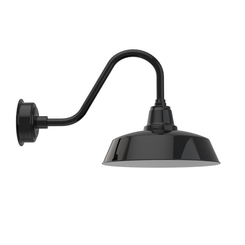 Luminaire de grange d’extérieur à del Vandervliet, H 14,88 po x l 16 po x P 27 po, Noir