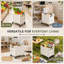Chariot utilitaire pliant roulant avec couvercle, caisse de rangement pliable avec roues et rangement verrouillable, blanc-133701652