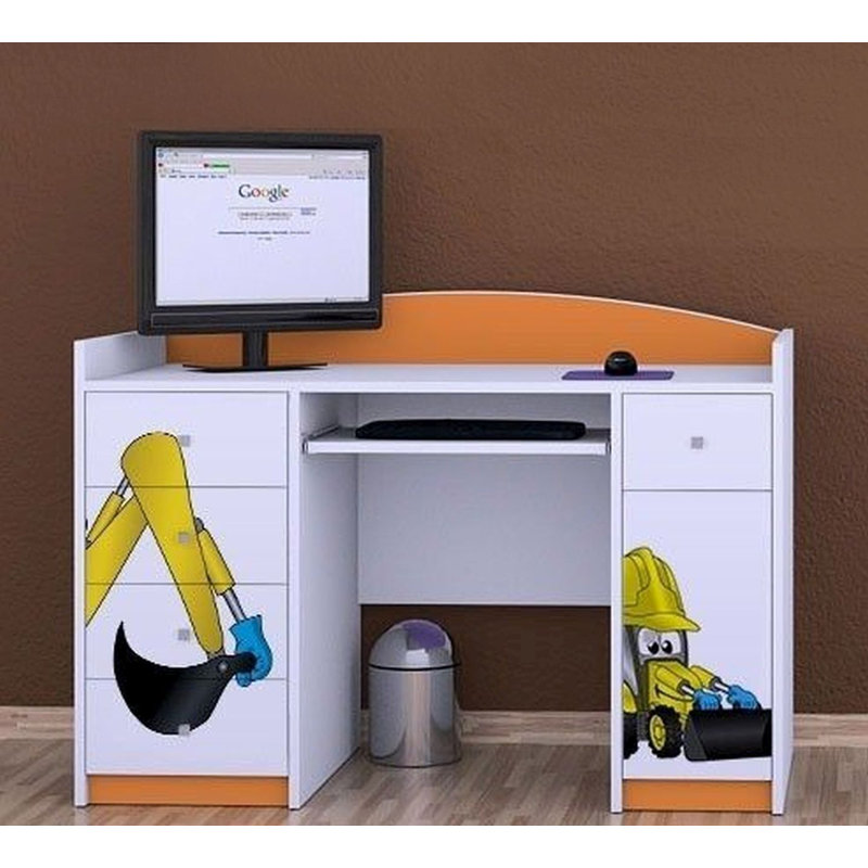 Mikhail 125cm Computer Desk, Orange