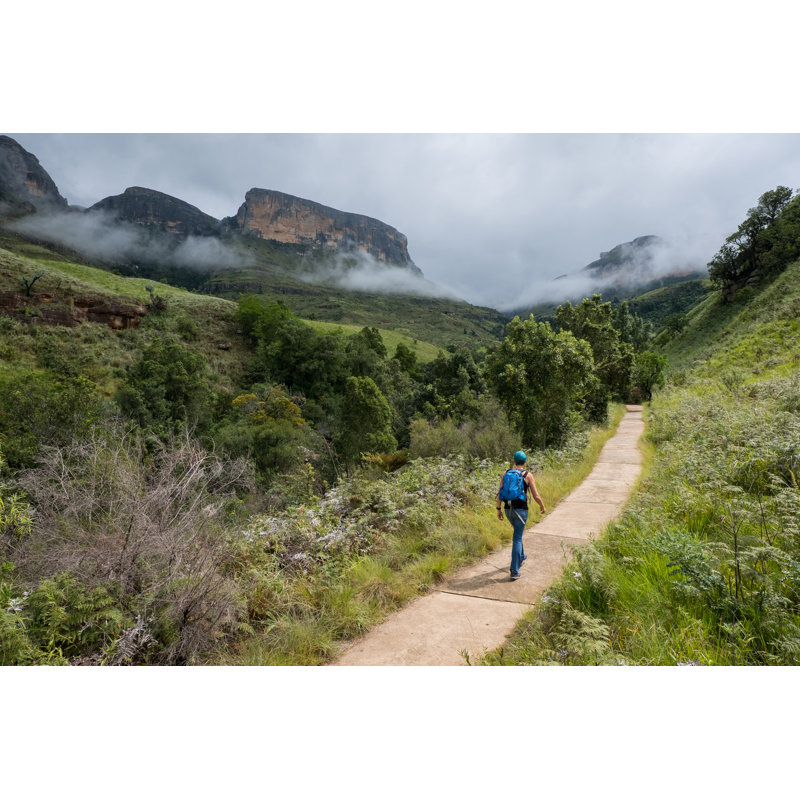 Female Hiker 1 Piece Wall Art on Canvas, 30cm H x 46cm W