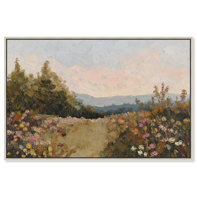 Blossoms Together II Canvas Classic Floral Art by Art Remedy, 31" H x 46" W x 2" D, Silver Floater Framed