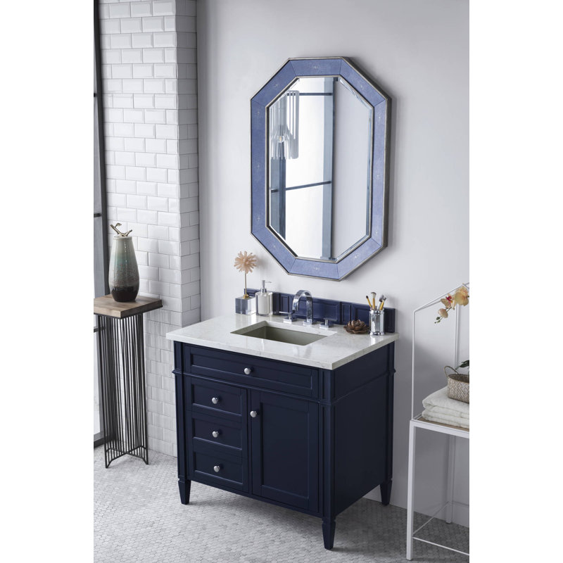 Brittany 36'' W Single Vanity, Victory Blue, Eternal Jasmine Pearl, 8" Widespread