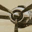 «3 Flight Time Decor - Avion vue de face, vue sur toile, art mural