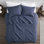 Navy King/ King Bedding - Reversible Quilt With Microfiber And Cotton Filled Chief Padding