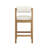 Cream Boucle Upholstered Counter Height Stool with Bolster Back, 4-Pack-126553903