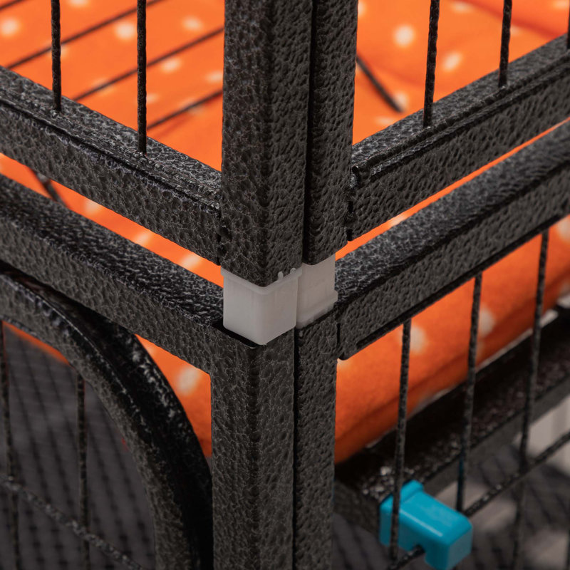 Versatile Lockable Pet Cage with Removable Tray and Stable Wheels for Pets' Comfort