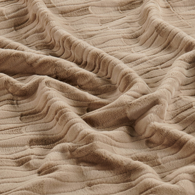 Jeté tricoté, Taupe clair, 50 po x 60 po