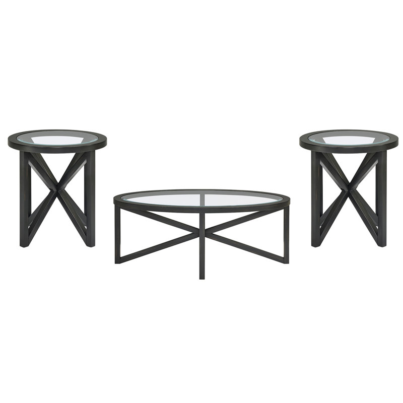 Table basse moderne simple en verre, table basse en verre trempé et base en bois massif