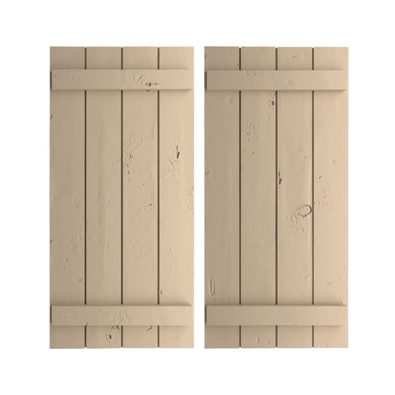 Volets Rustic, H 26 po x l 22 po x P 1 po, 22", Texture de pin noueux / brun clair apprêté