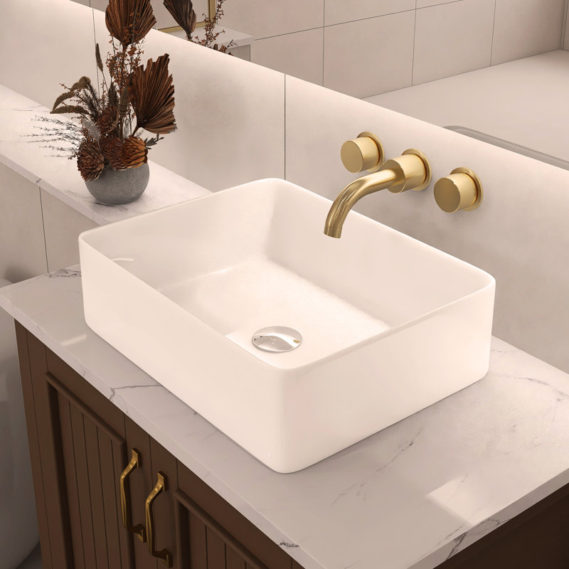 Lavabo de salle de bain rectangulaire vasque rectangulaire de 19 pouces, vasque de salle de bain rectangulaire au-dessus du comptoir