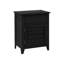 Table d'appoint transitionnelle avec placage noir - Plateau spacieux pour la décoration et le rangement, idéal pour une chambre.