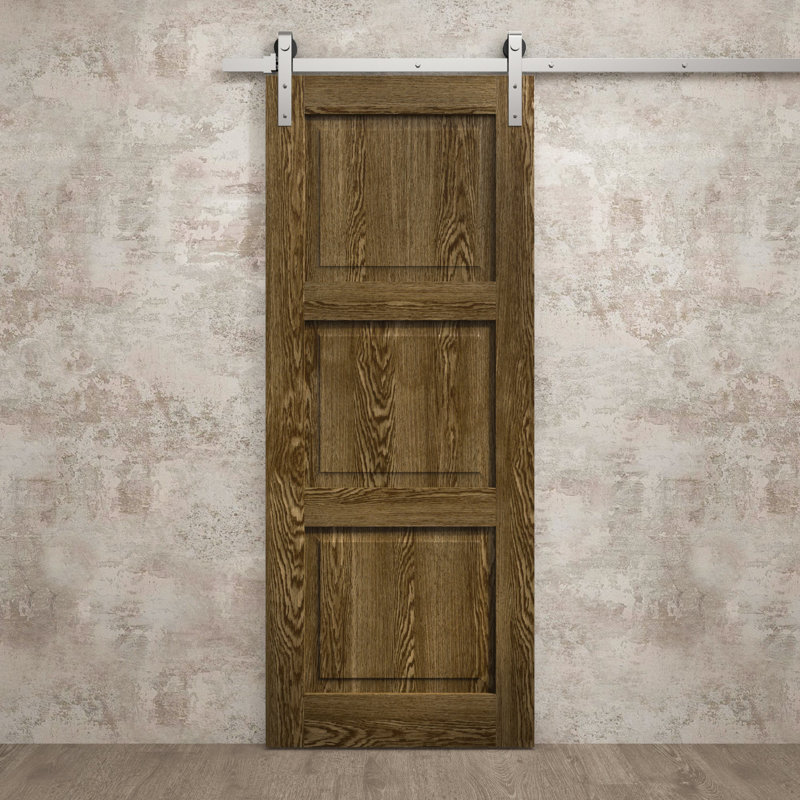 Porte de grange moderne | Ego 5010 | Ensemble de quincaillerie lourde Silver Rail Track | Portes intérieures solides