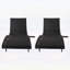 Ensemble de chaises longues de patio en osier, rotin d'extérieur inclinable avec roues, table d'appoint-125823257