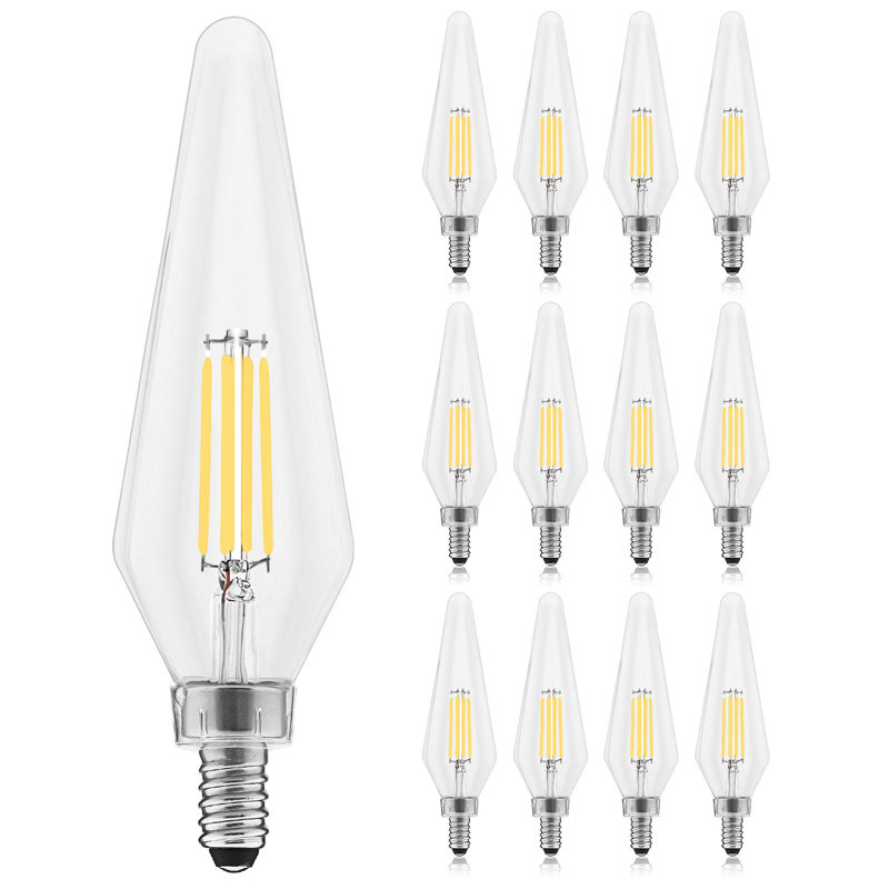 4.5 Watt, C11 LED, Dimmable Light Bulb, E12 Candelabra Base, 5000