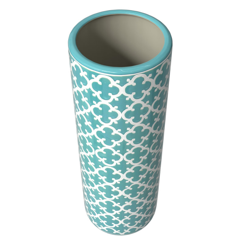 Porte-parapluies Astou, Motif géométrique turquoise