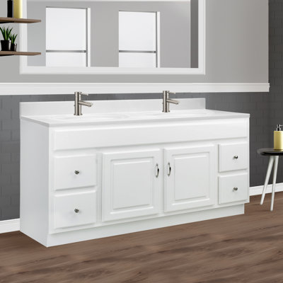 Meuble-lavabo de 61 po avec plateau Concord, prêt à assembler