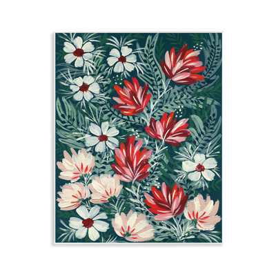 Folksy Floral Pattern Wall Plaque Art by Yvette St. Amant