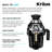  KRAUS WasteGuard 1 HP Continuous Feed Garbage Disposal with Ultra-Quiet Motor for Kitchen Sinks with Power Cord and Flange Included