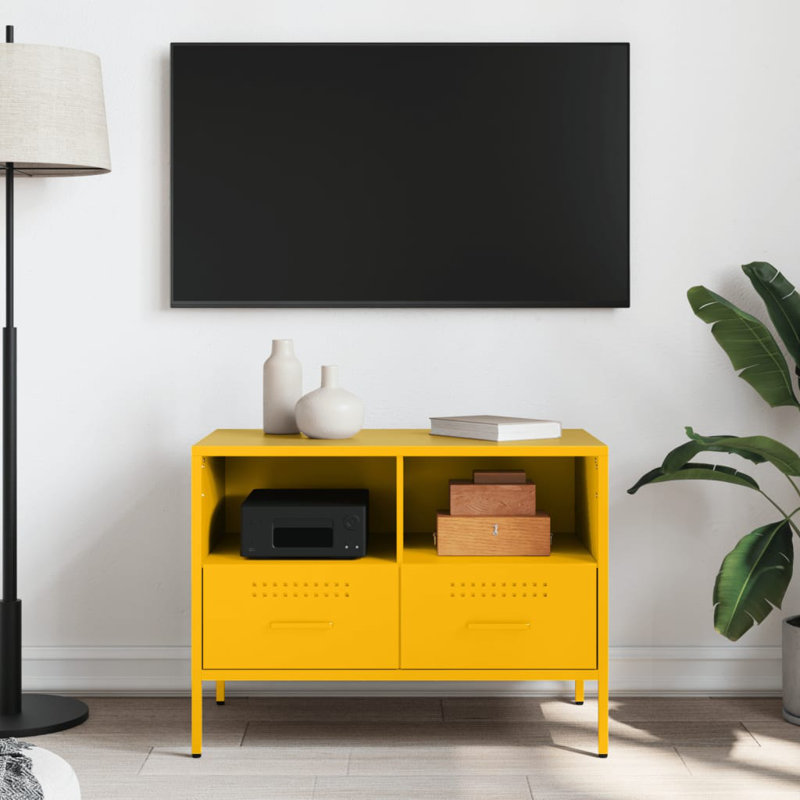 Yes_No_Yes_No_No TV Stand, Mustard Yellow, 68cm