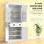 Armoire de cuisine de style nordique avec lumières DEL, 6 tablettes de porte, un tiroir et 4 tablettes réglables, pour votre maison-1234825493