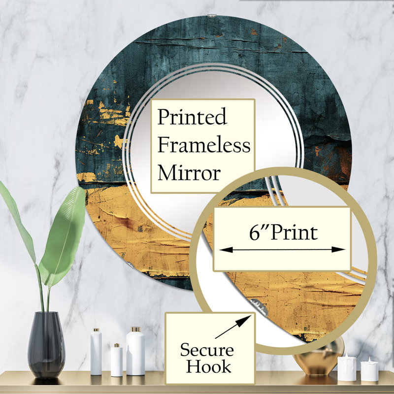 Kiuchi - Miroir mural moderne rond, 32 po x 32 po