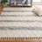 Archie-John Hand Woven Wool/Cotton Striped Rug in Black/Ivory-1861890994