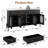 62" Large Sideboard Buffet Cabinet with 3 Drawers &4 Glass Doors-1758546414