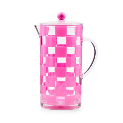 Pink Check Acrylic Pitcher