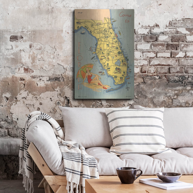  «Florida Post card 6» par Wild Apple Portfolio, art mural en métal, 24 po x 36 po, H 36 po x l 24 po