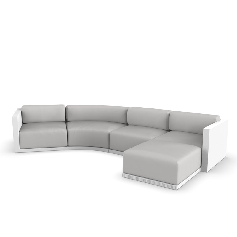 Gatsby Modular Sofa & Puff - 5-Seater - Basic, White, Nautical White